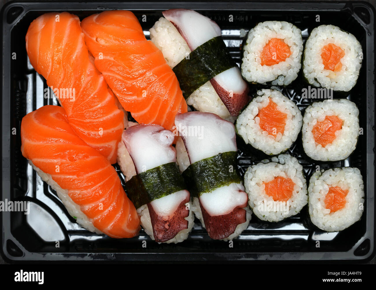 La nourriture, aliment, gros plan, l'angle, le poisson, la plaque, traditionnelle, matières, sushi, fruits de mer, Banque D'Images