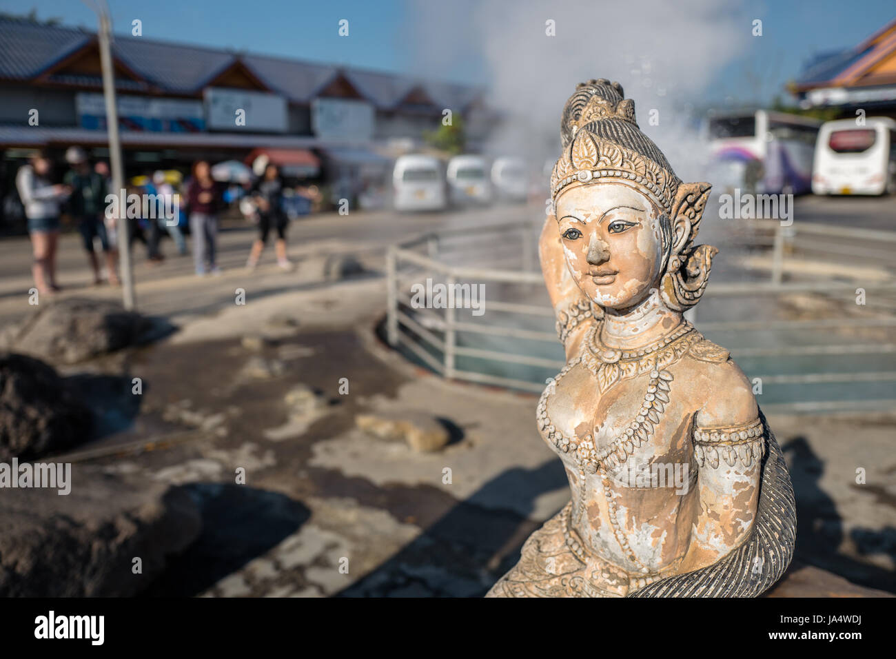 Soet Pha Hot Spring en dehors de Chiang Rai. C'est un arrêt touristiques populaires dans le nord de la Thaïlande entre Chiang Mai et Chiang Rai. Banque D'Images