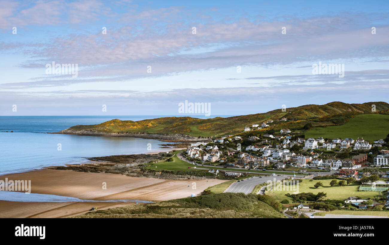 Vue sur mer à Woolacombe Banque D'Images