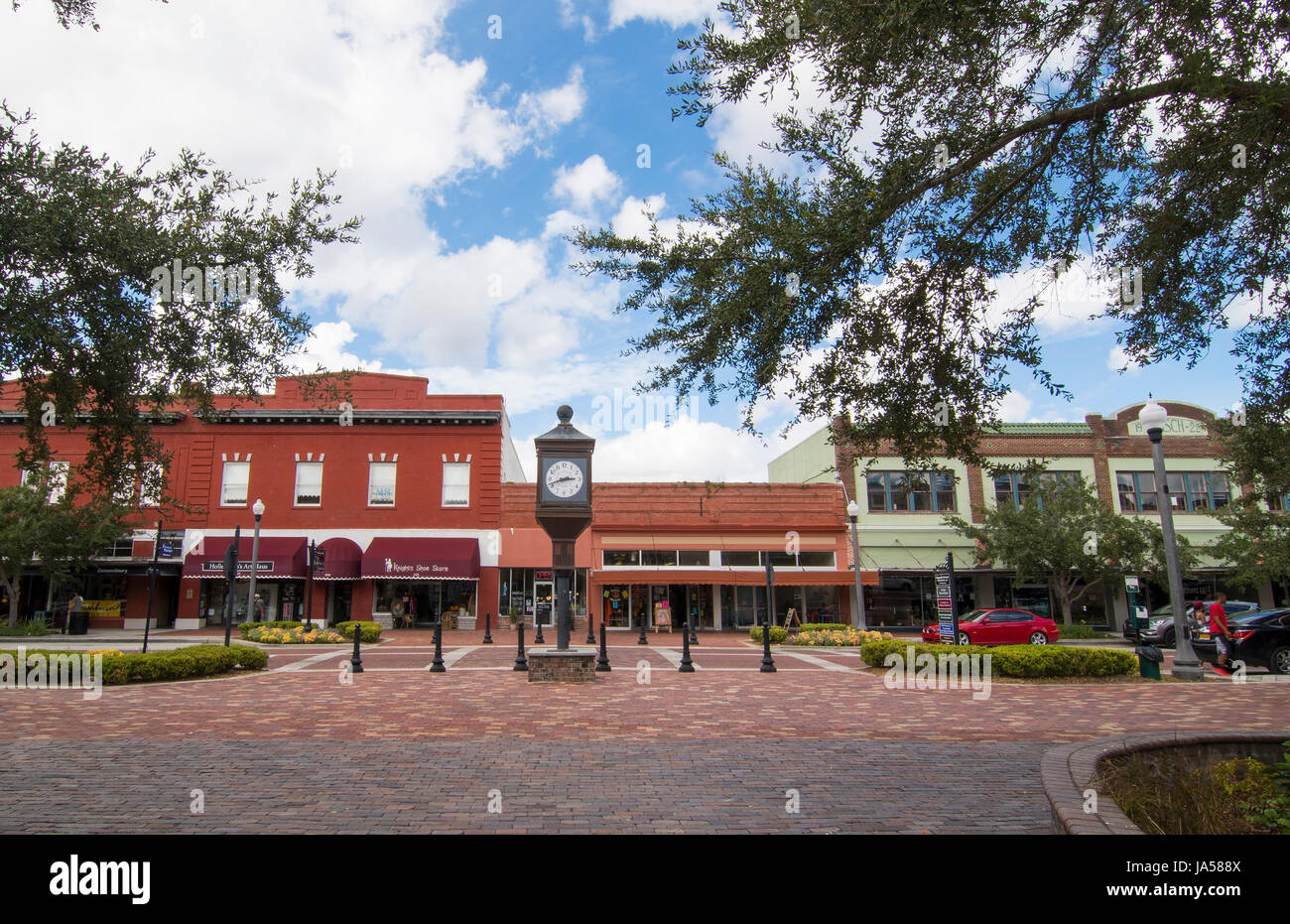 Sanford Florida Centre-ville 1e Rue Rue principale petite ville zone antique restauré ville, Banque D'Images