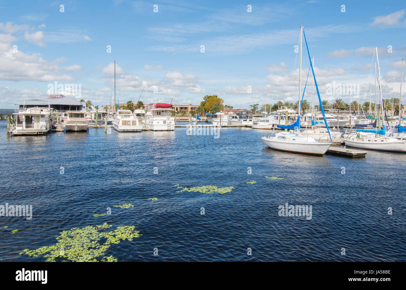 Sanford Florida Marina Bateaux Île lac Monroe pour les touristes Marina Harbour Banque D'Images