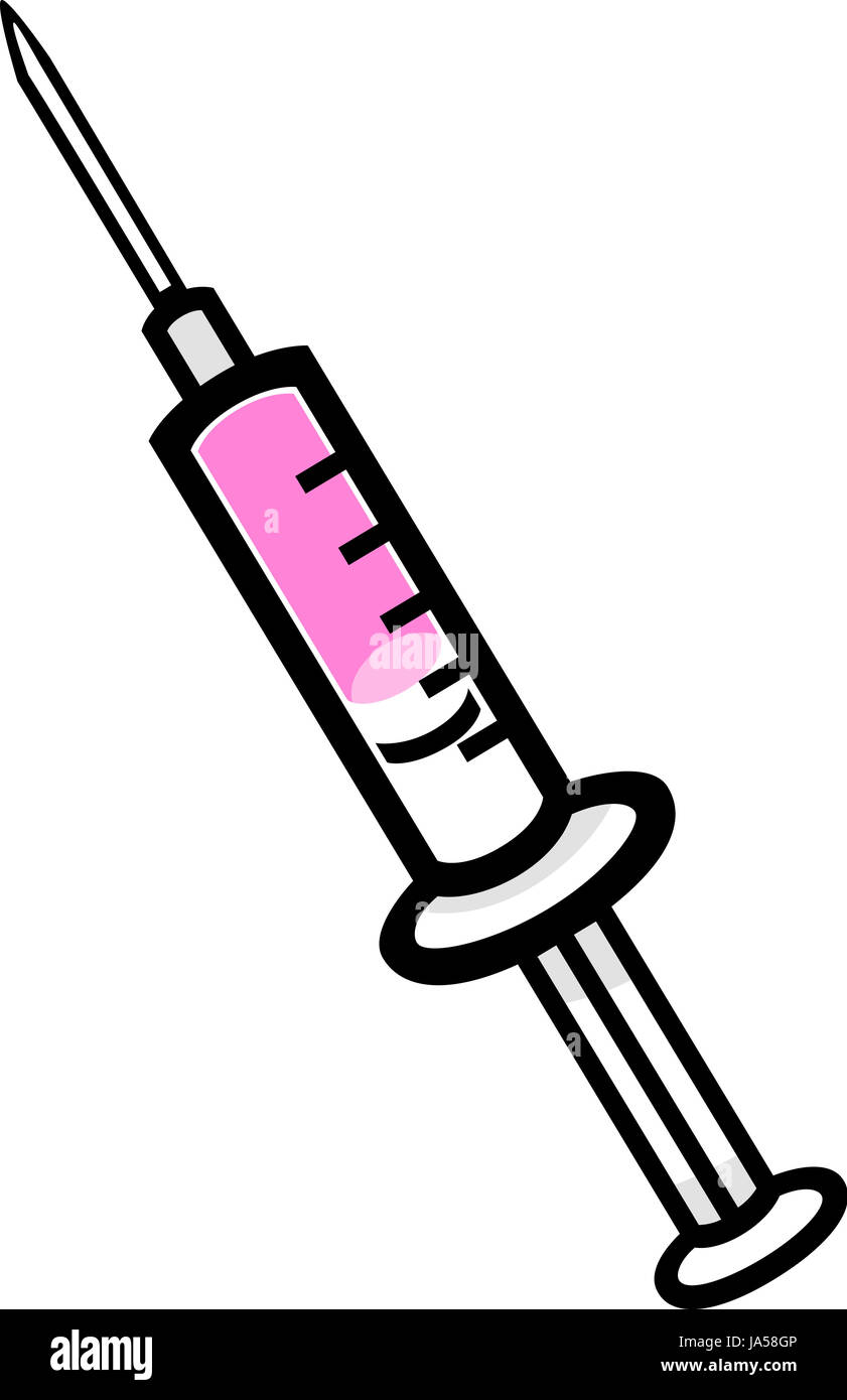 Cartoon Illustration de seringue avec Clip Art Médecine Photo Stock - Alamy