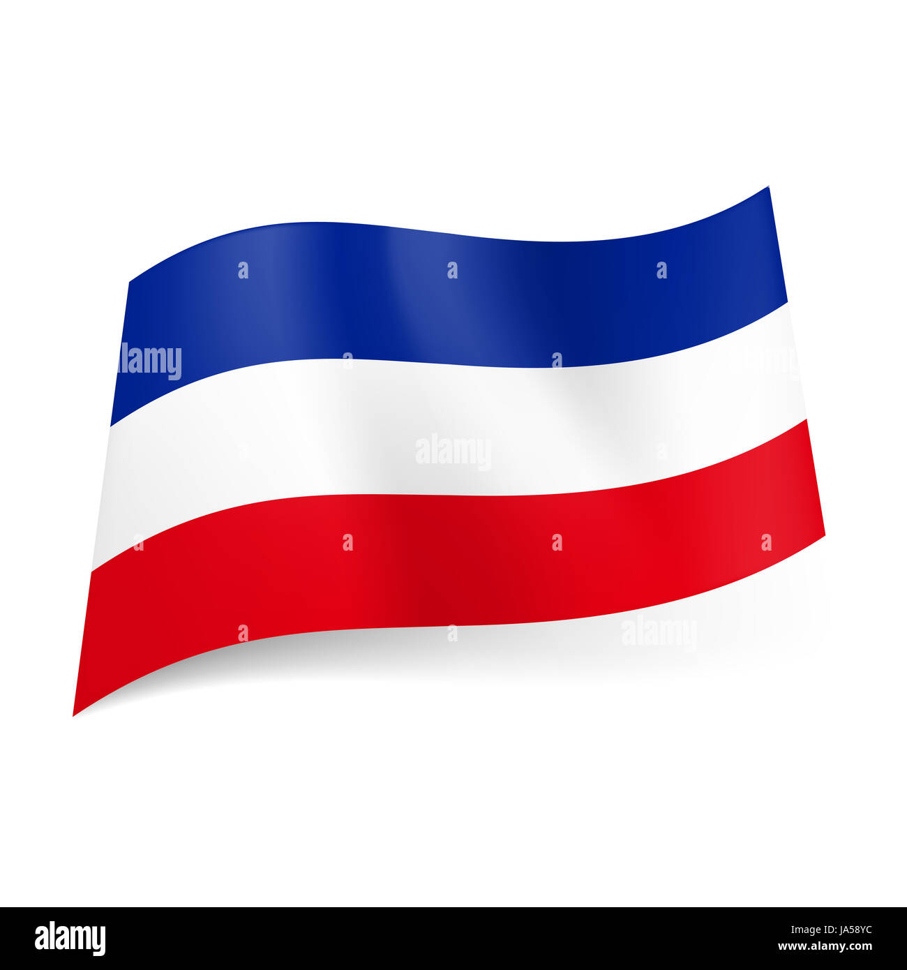 Drapeau national de l'exYougoslavie de l'état bleu, blanc et rouge
