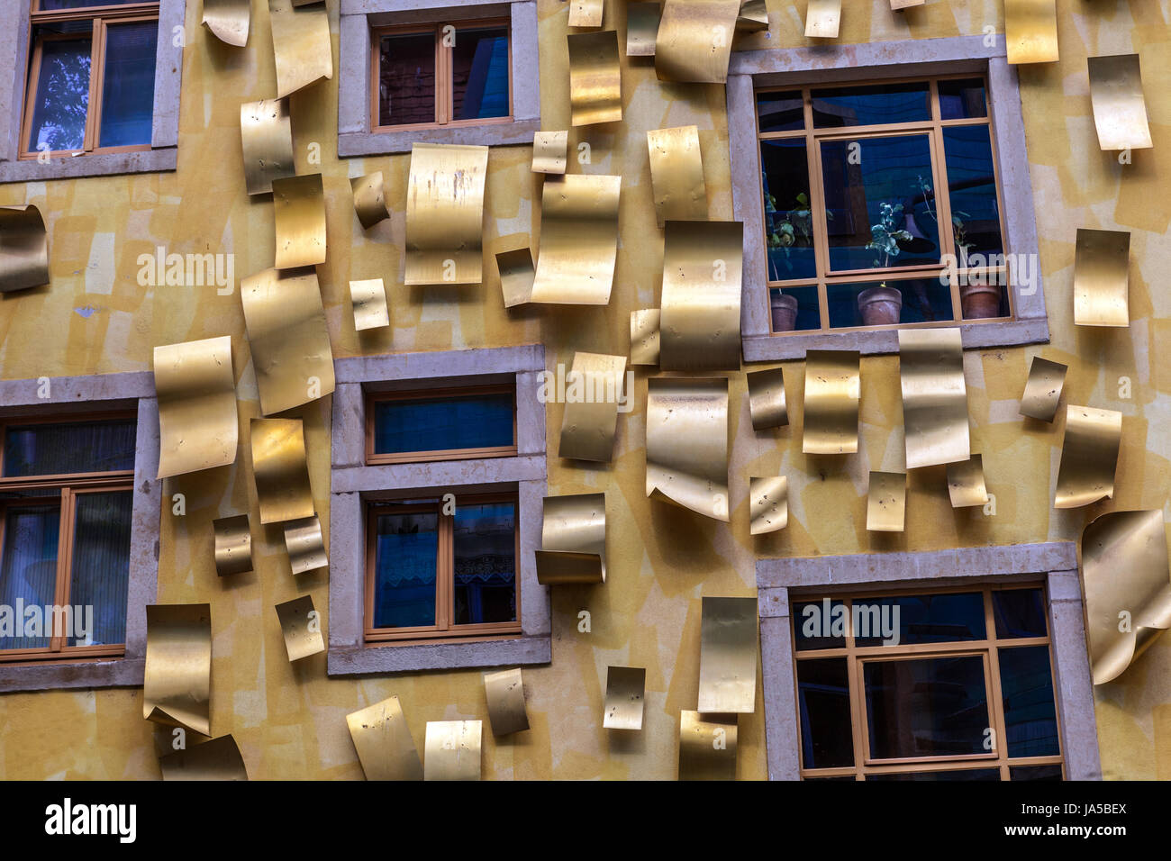 Kunsthofpassage cours à Dresde Neustadt, Allemagne détail de façade Banque D'Images