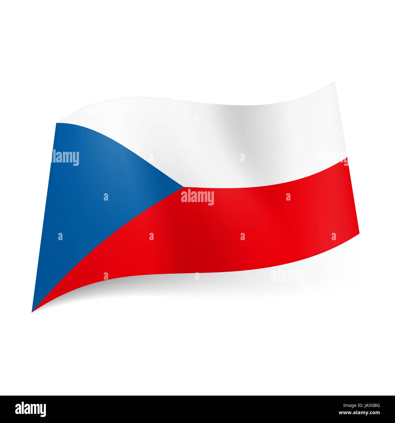 Drapeau national de la République tchèque : blanc et rouge à rayures  horizontales avec triangle bleu sur la gauche Photo Stock - Alamy