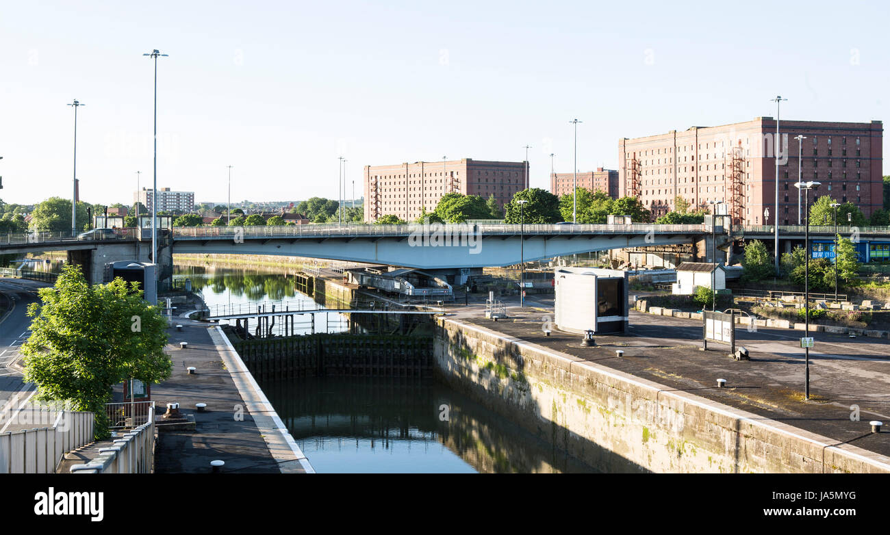 BRISTOL, Royaume-Uni - juin 3, 2017 : Le pont tournant Plimsoll bassin Cumberland Bristol Angleterre Banque D'Images