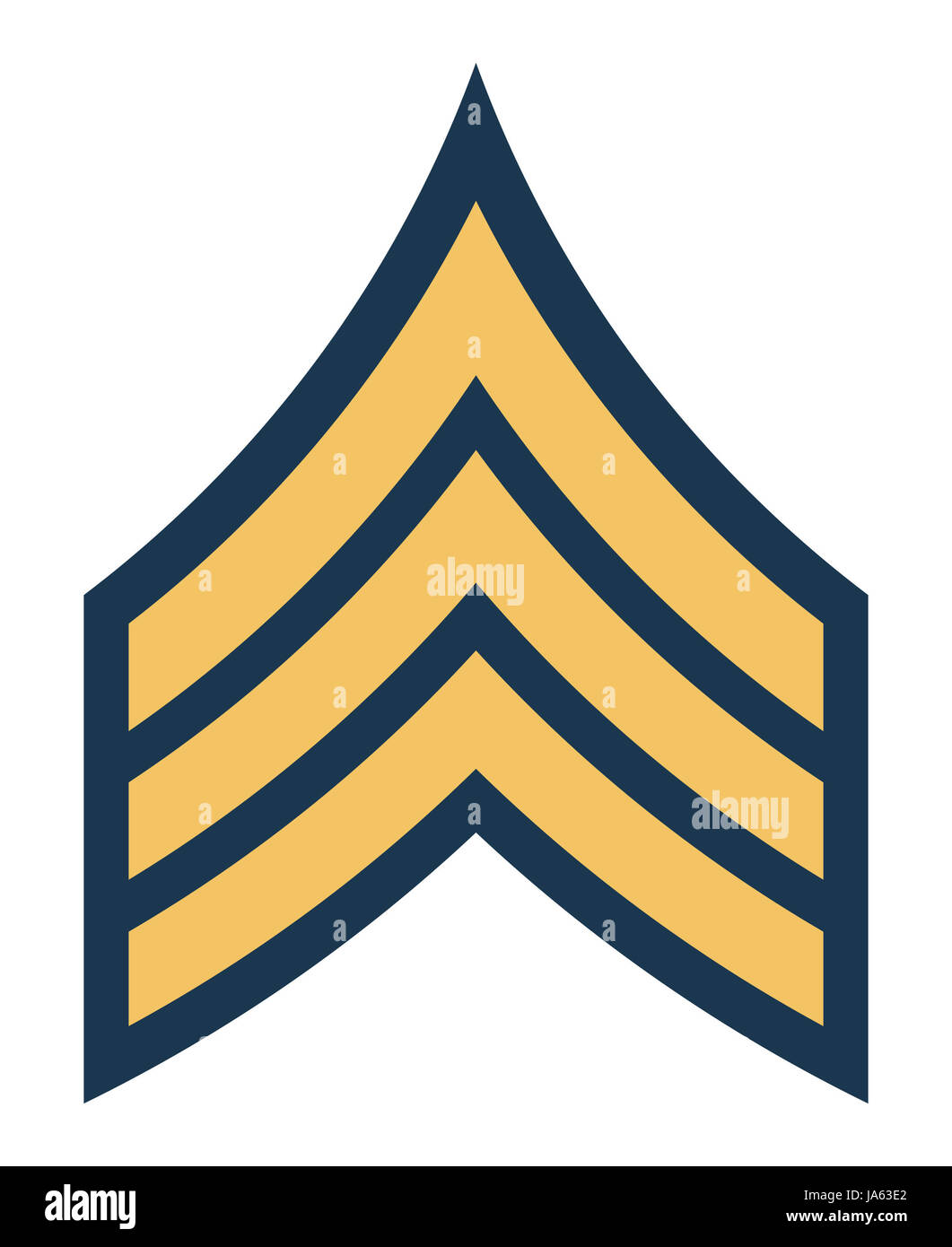 Sgt Rang Sergent de l'armée américaine Insigne Insigne de rang isolé sur fond ...