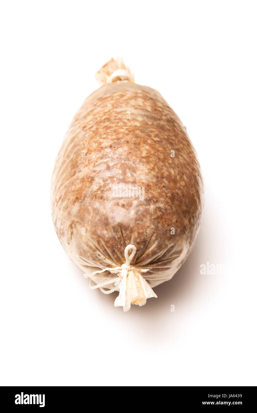 Haggis écossais traditionnel, isolated on a white background studio. Banque D'Images