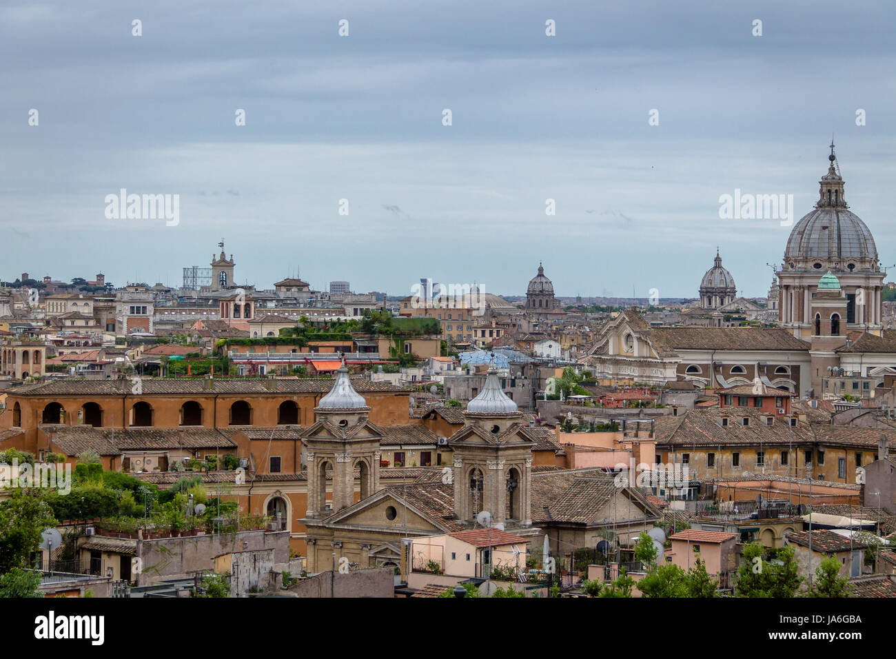 Vue aérienne de la ville de Rome La colline Pincio - Rome, Italie Banque D'Images