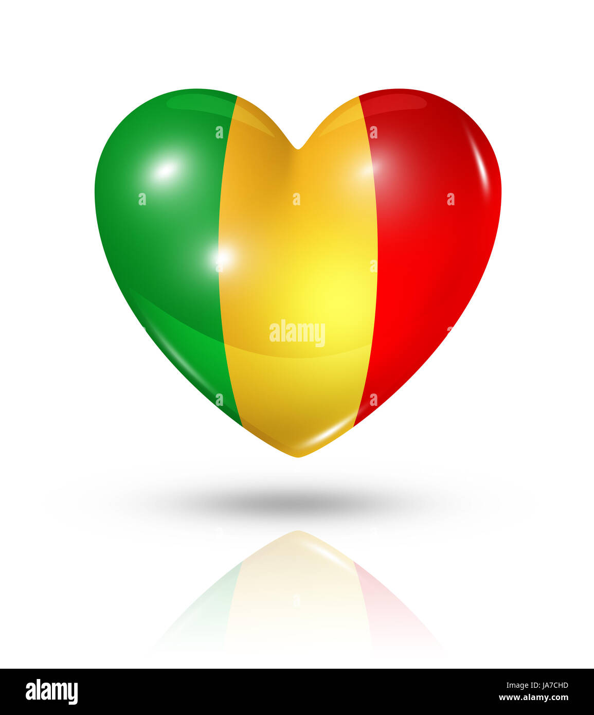 Drapeau, le Mali, l'amour, dans l'amour, est tombé en amour, le coeur, le pictogramme, symbole, pictogramme, Banque D'Images
