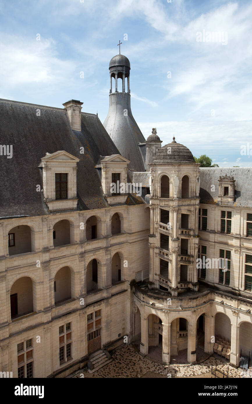 France, vallée, château, chateau, historique, grand, grand, énorme, extrême, Banque D'Images