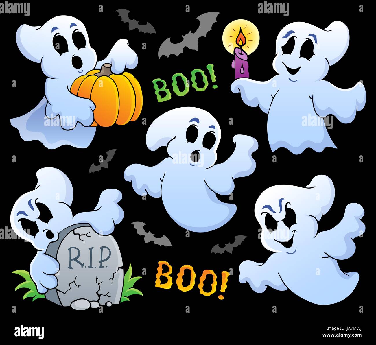 L'art, graphique, bougie, aile, peur, pierre tombale, tombstone, illustration, ghost, Banque D'Images