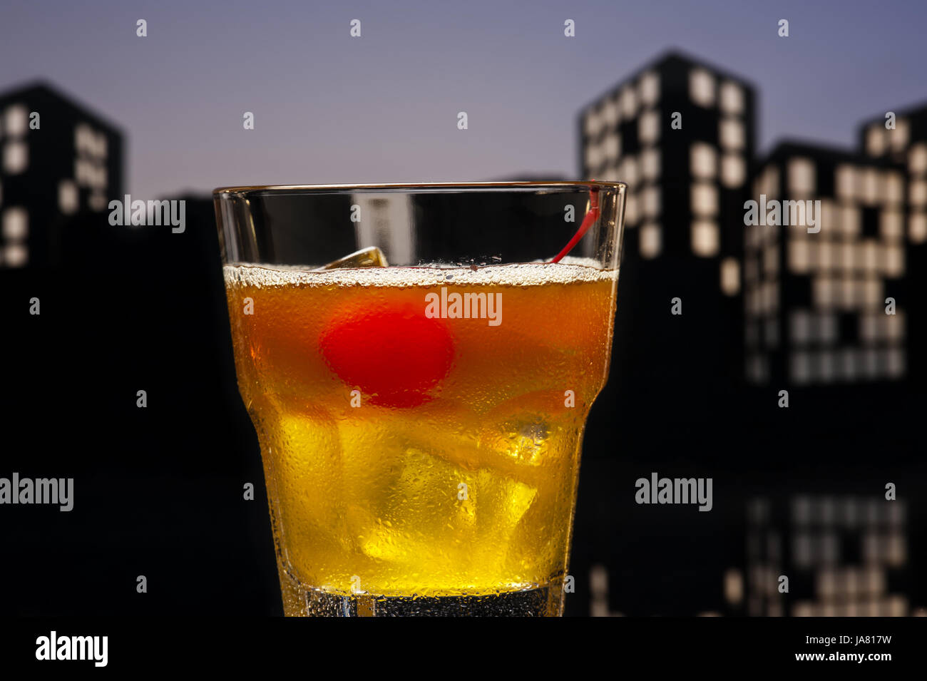 Restaurant, bar, taverne, verre, calice, tumbler, Orange, boisson, boire, Banque D'Images
