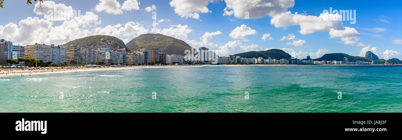 Image panoramique de la plage de Copacabana à Rio de Janeiro Banque D'Images