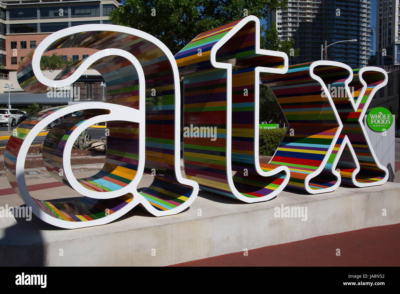 Inscrivez-ATX sur les aliments entiers à Austin, Texas Banque D'Images