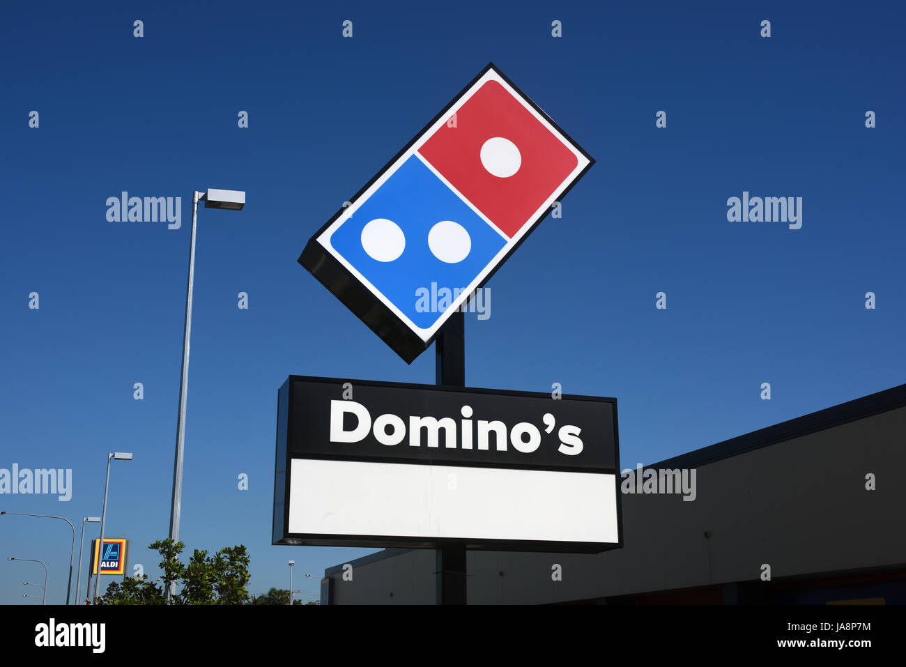 Clontarf, Redcliffe, Australie : Domino's Pizza sign Banque D'Images