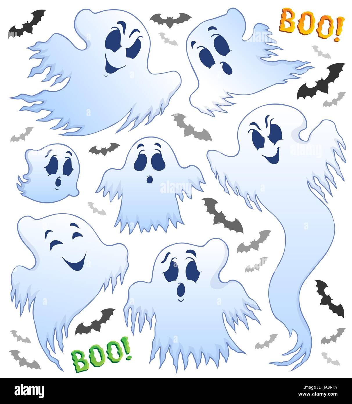 Isolés, art, graphique, aile, la peur, l'illustration, float, ghost, effrayant, Banque D'Images