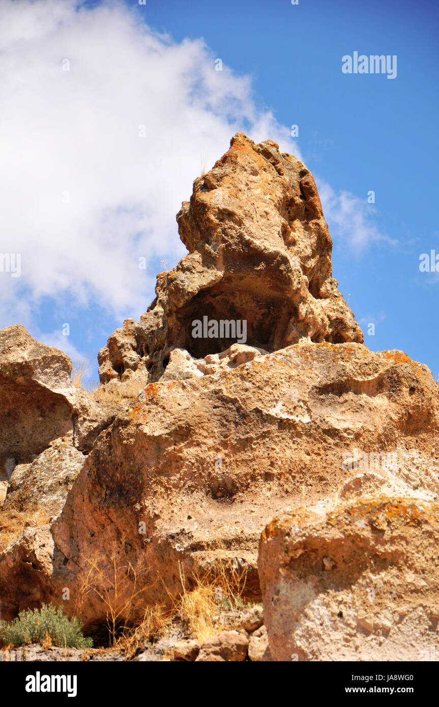 La Cappadoce, marron, brunâtre, brunette, randonnée pédestre, randonnée, randonnée, brun clair, Banque D'Images