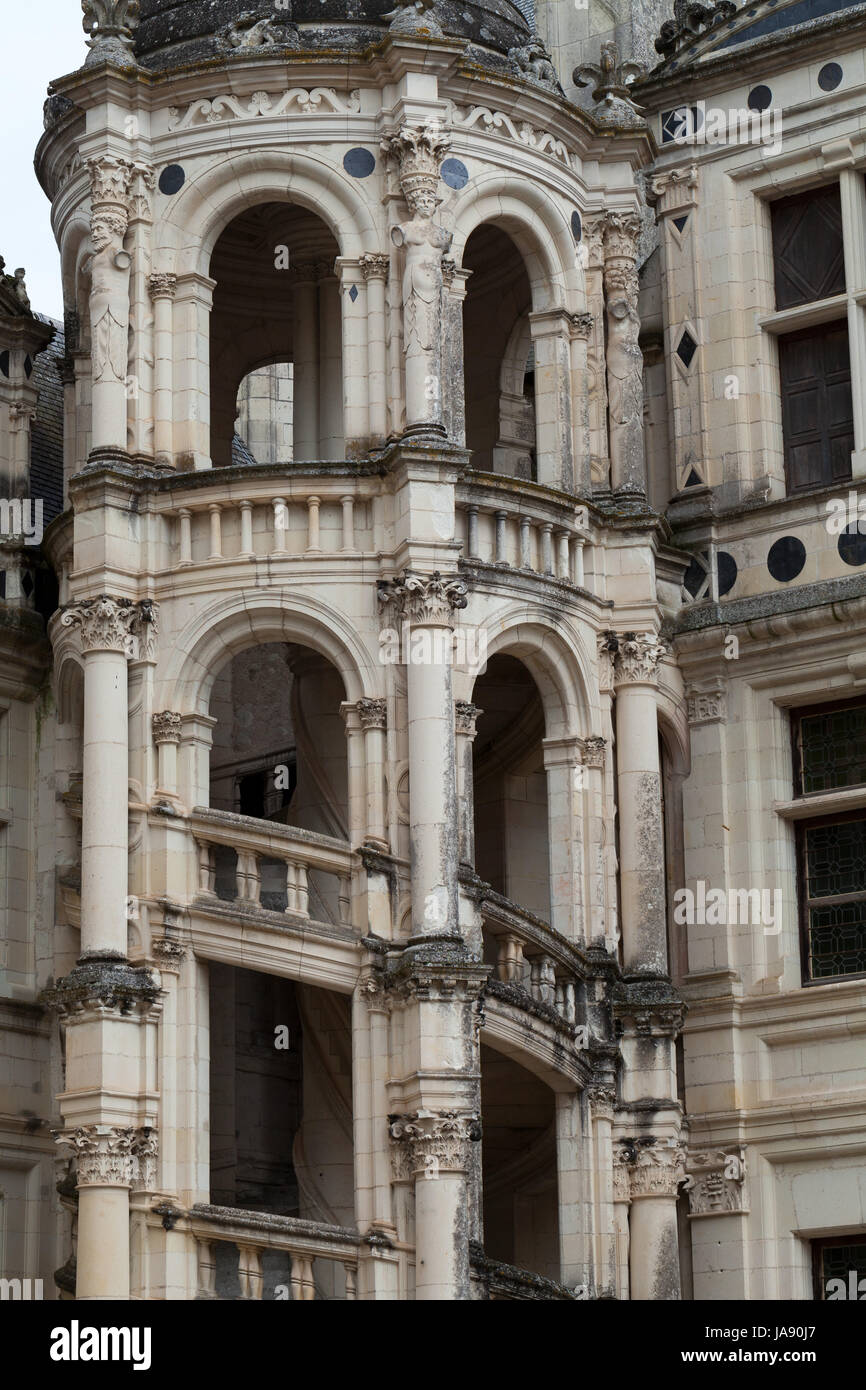 France, vallée, château, chateau, historique, grand, grand, énorme, extrême, Banque D'Images