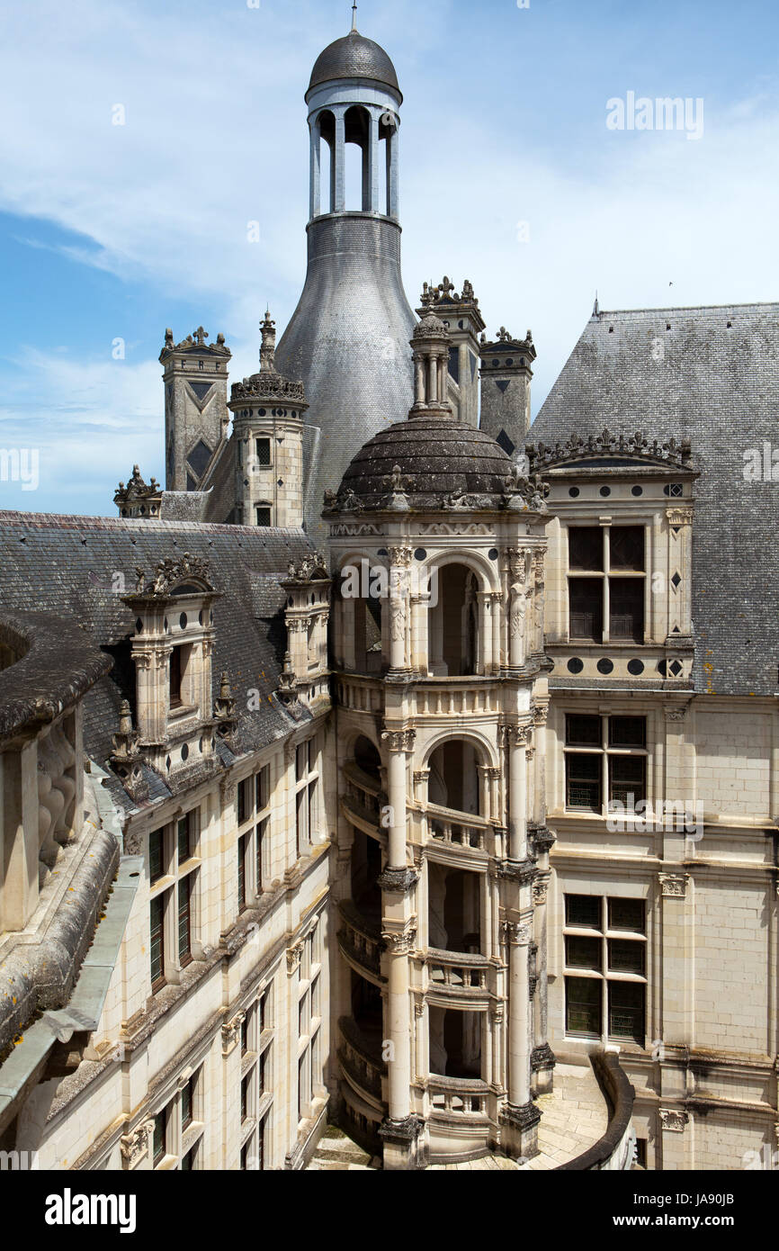 France, vallée, château, chateau, historique, grand, grand, énorme, extrême, Banque D'Images