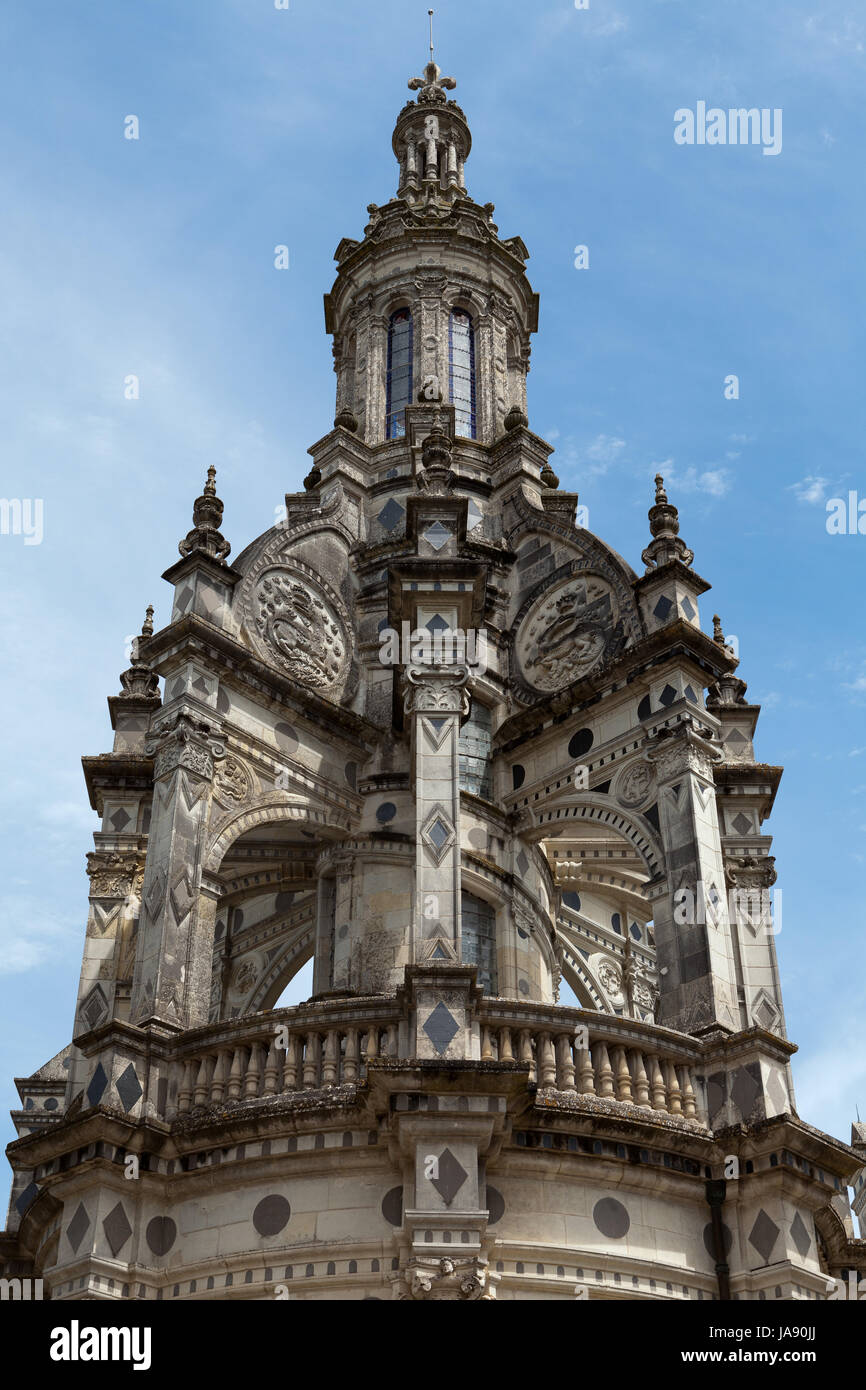 France, vallée, château, Château, tour, détail, historique, grand, grand, Banque D'Images