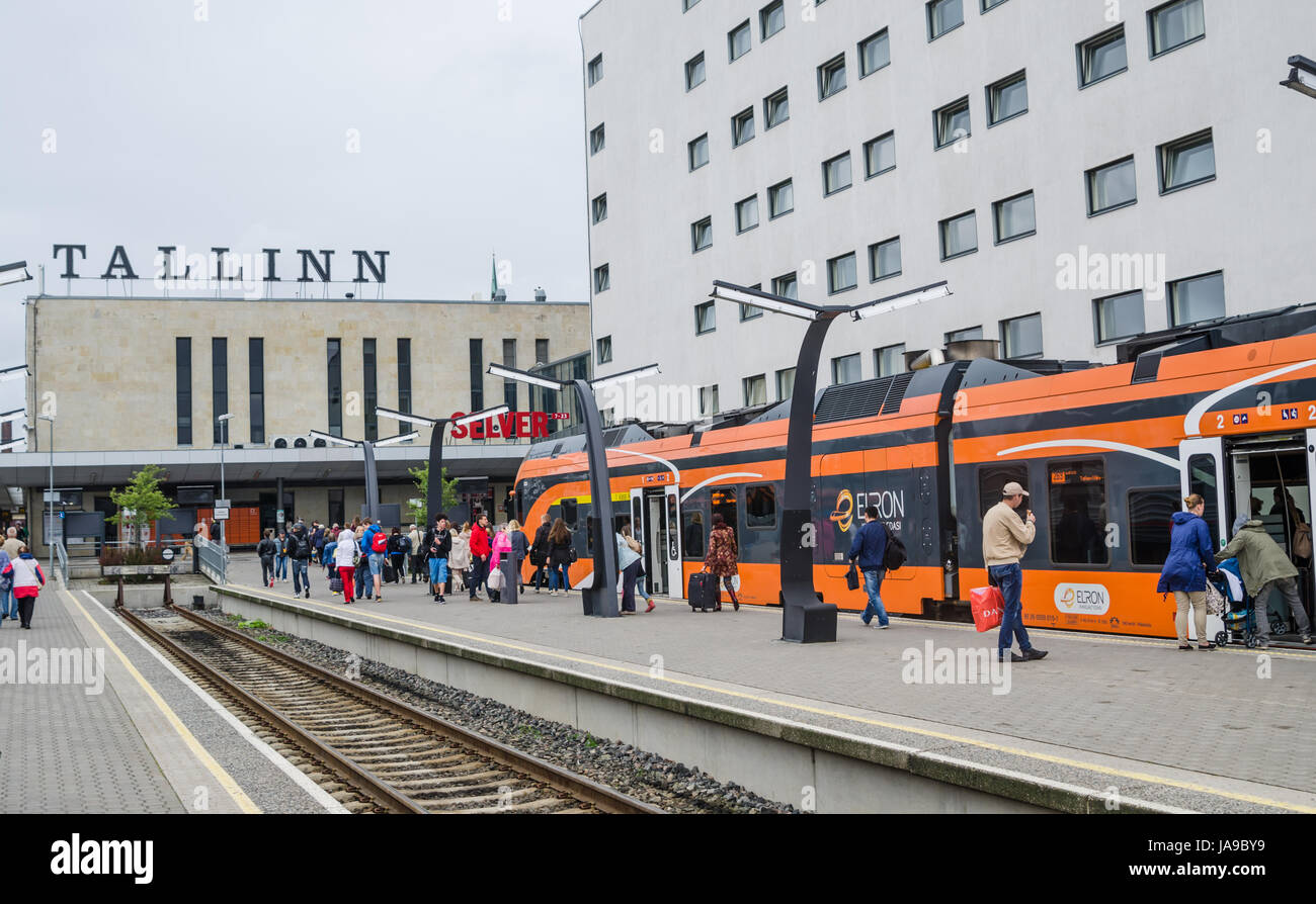 Tallinn, Estonie - 13 août 2016 : gare à Tallinn, Estonie Banque D'Images