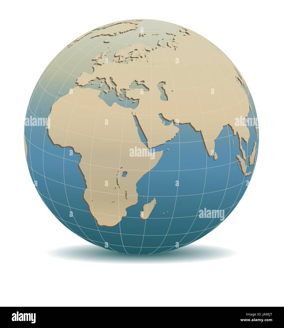 Retro Style Afrique, Moyen-Orient, l'Arabie et l'Inde monde global, les éléments de cette image fournie par la NASA Banque D'Images