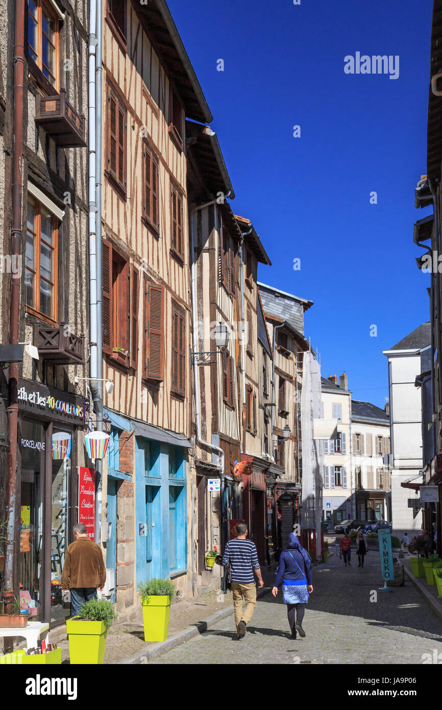 France, Haute Vienne, Limoges, Boucherie street dans le quartier Chateau Banque D'Images