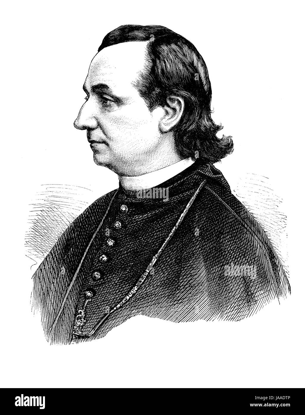 Portrait de Gaspard Mermillod, évêque de Lausanne et Genève gravure du xixe siècle Banque D'Images