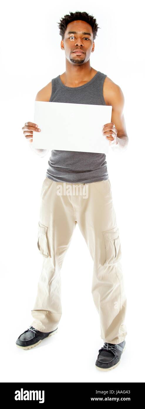Belle afro-american man posing in a studio isolé sur un arrière-plan Banque D'Images