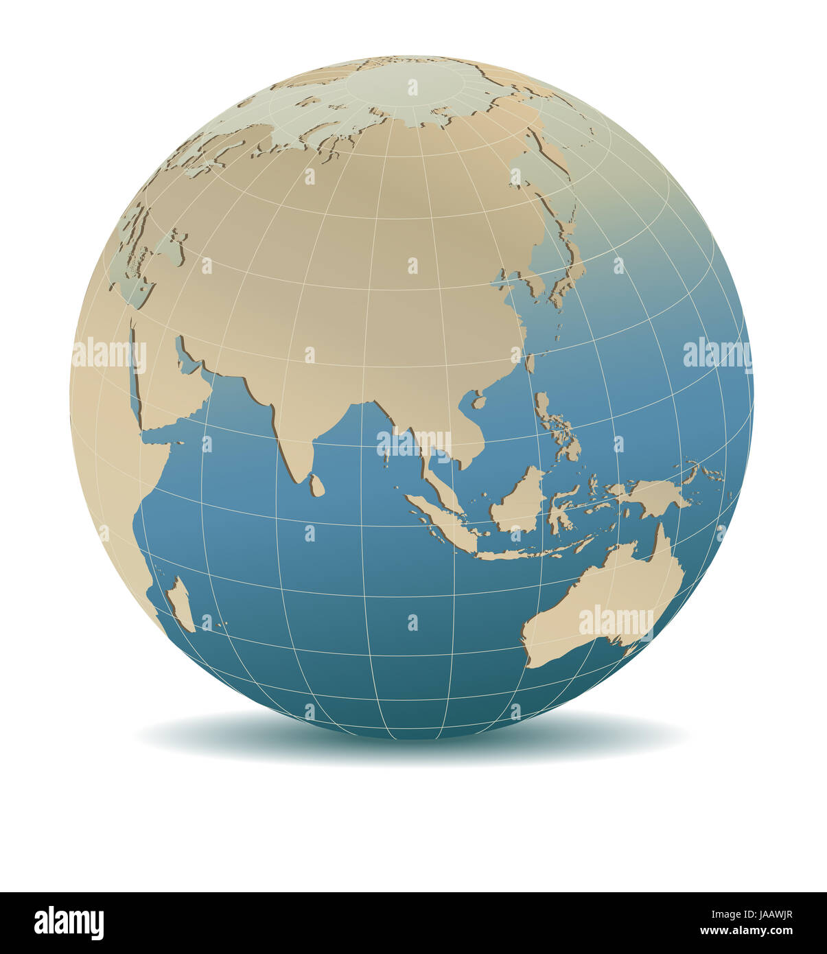 Style rétro La Chine et l'Asie, monde global, les éléments de cette image fournie par la NASA Banque D'Images