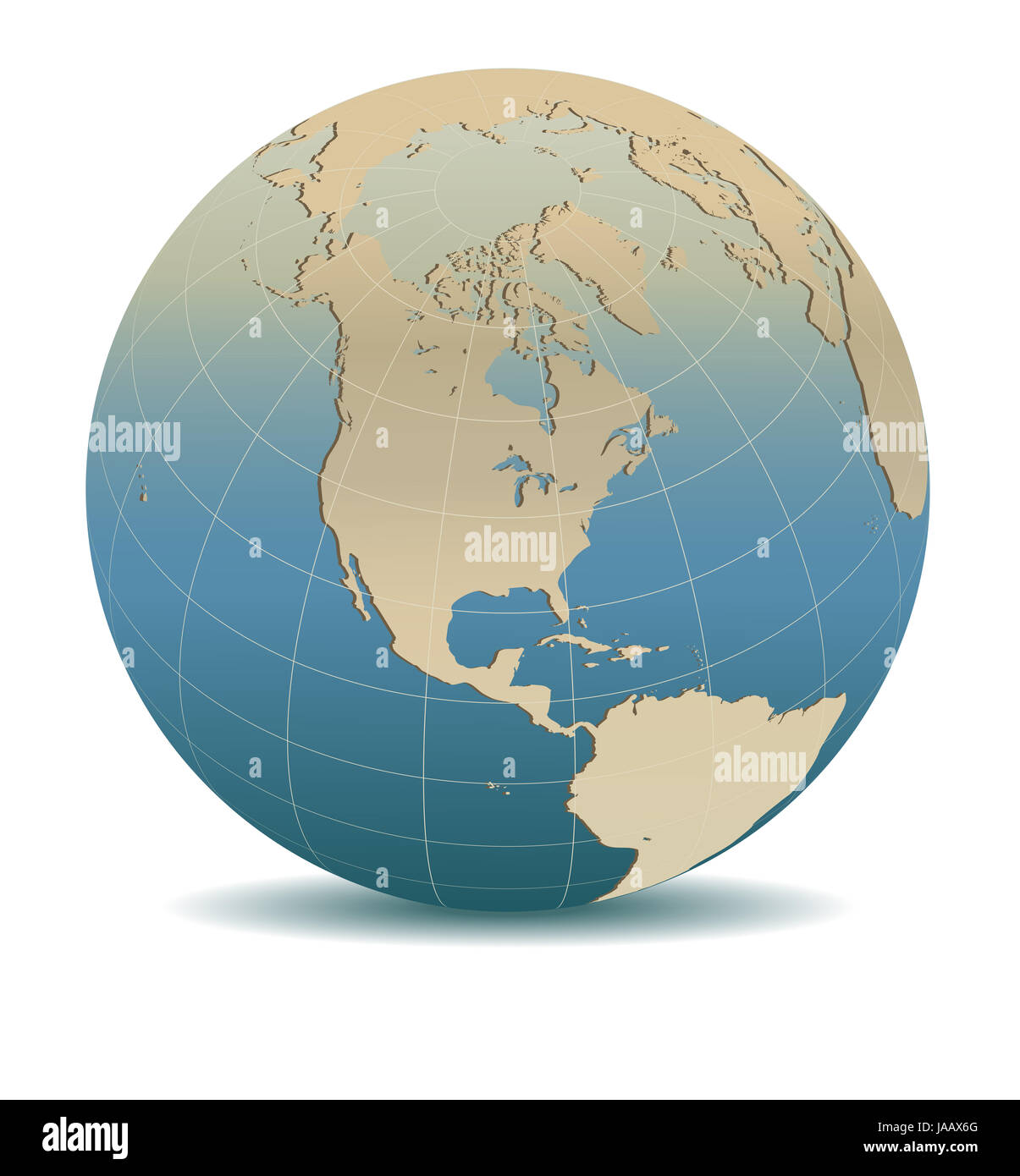 Retro Style Amérique du Nord, Amérique du Sud et Amérique Centrale, monde global, les éléments de cette image fournie par la NASA Banque D'Images