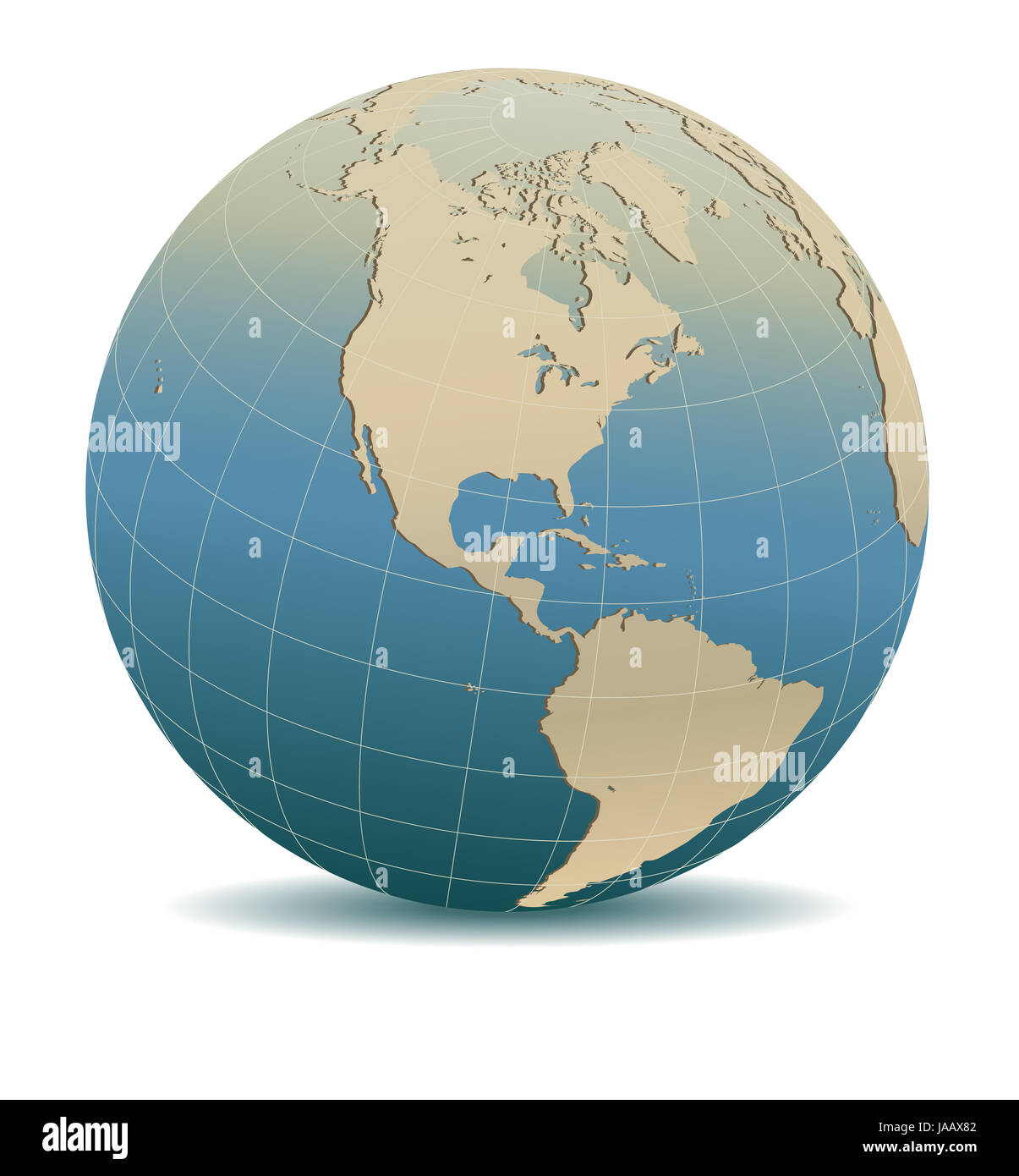 Style rétro en Amérique du Nord et du sud de la mondialisation, les éléments de cette image fournie par la NASA Banque D'Images