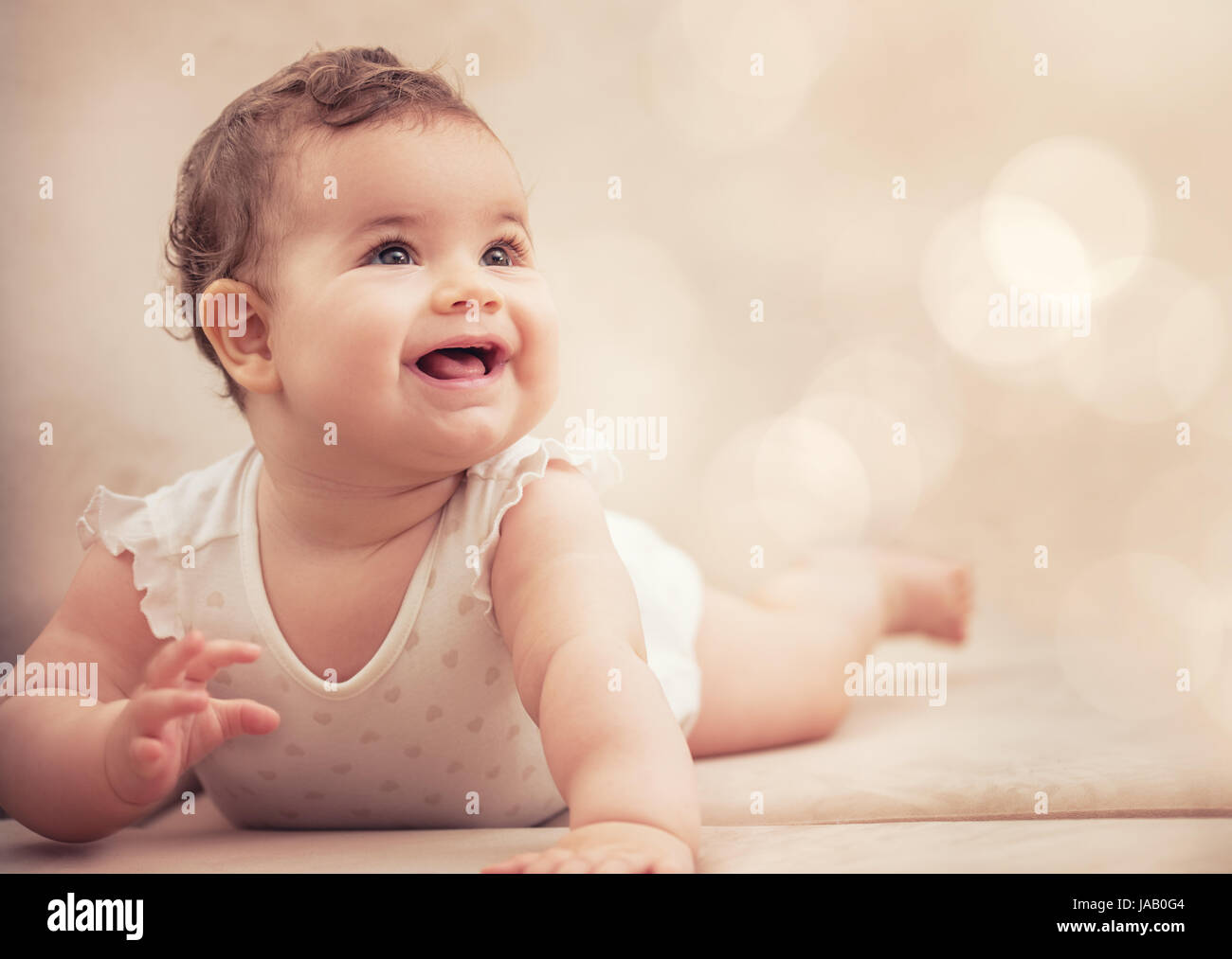 Happy smiling baby girl Banque D'Images