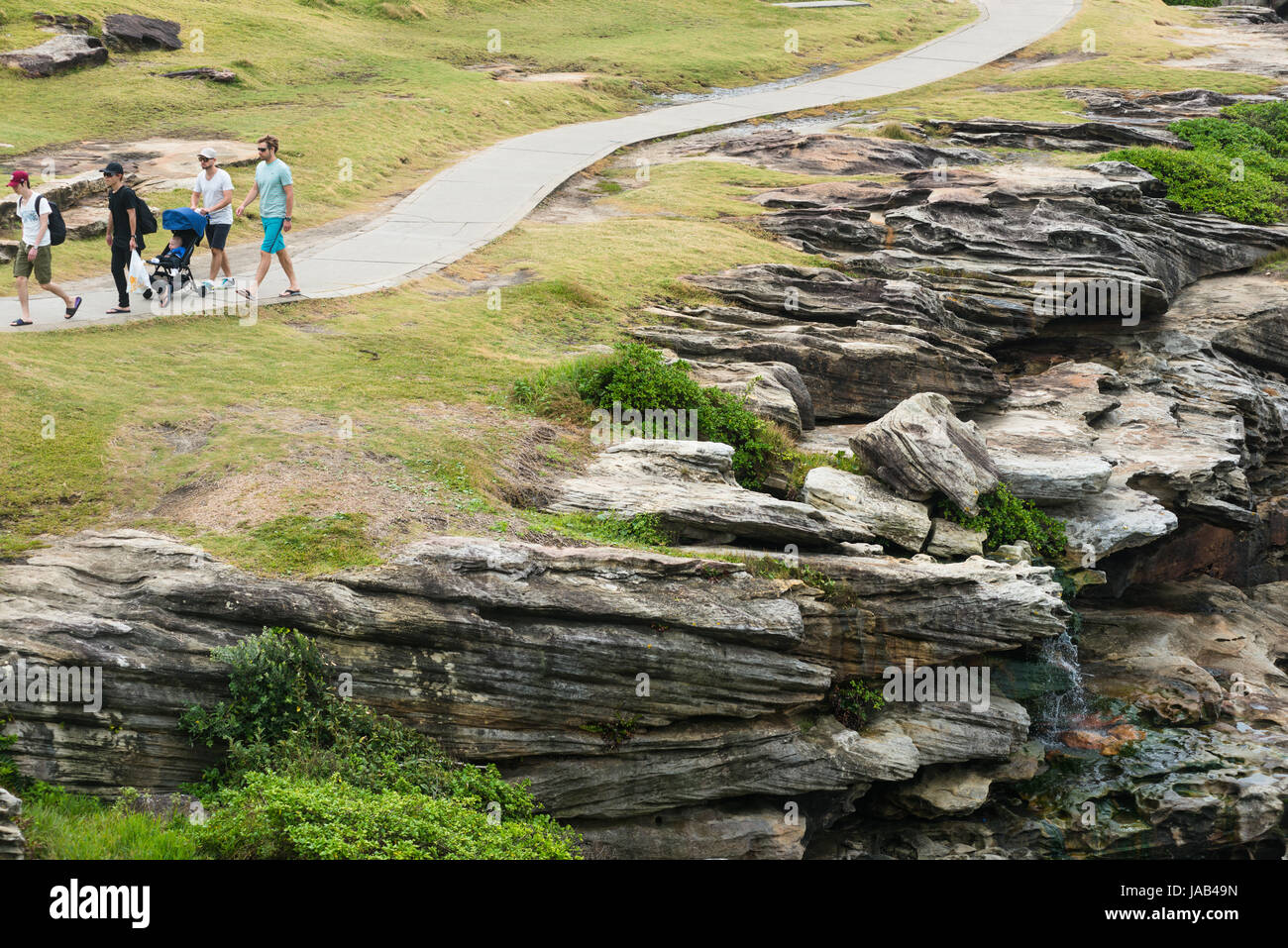 Promenade côtière de Bondi à Bronte, banlieue Est de Sydney, Nouvelle-Galles du Sud, Australie. Banque D'Images