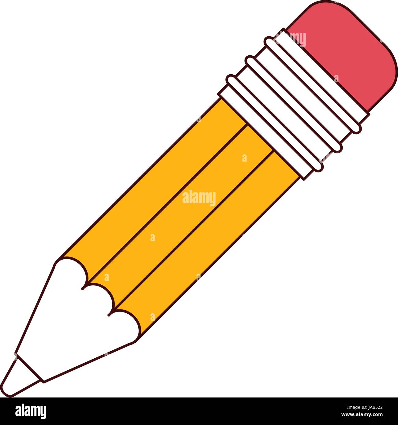 Sections de couleur silhouette Crayon avec gomme Image Vectorielle Stock -  Alamy