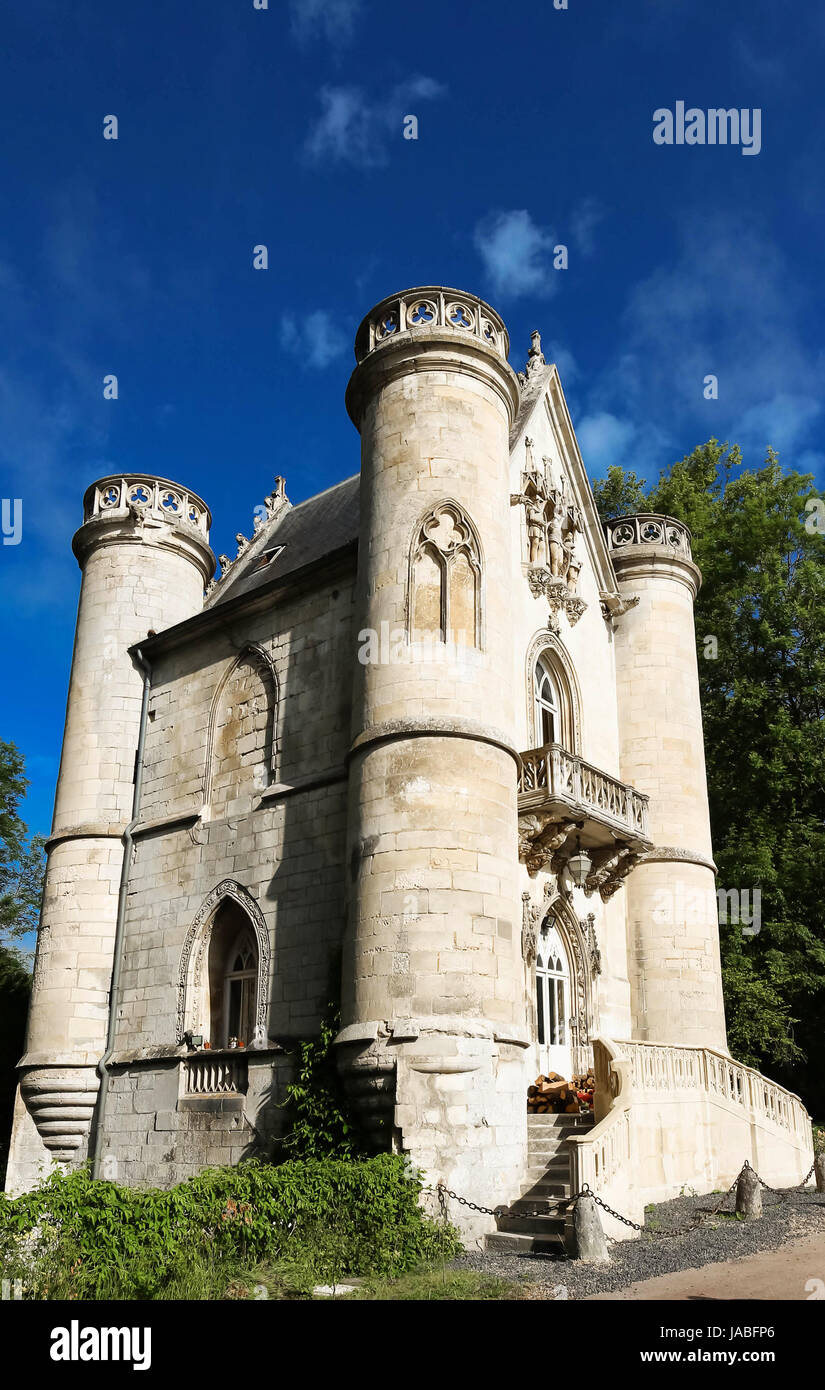 Le Château de la Reine Blanche, Coye la forêt, Picardie, France. Banque D'Images