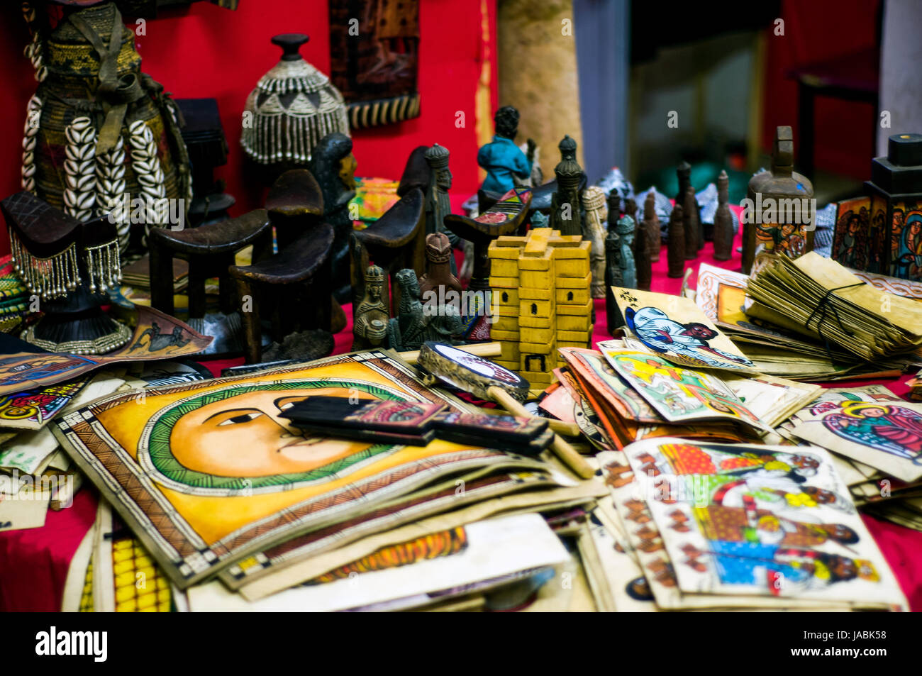 Afficher la boutique d'artisanat, Lalibela, Éthiopie Banque D'Images