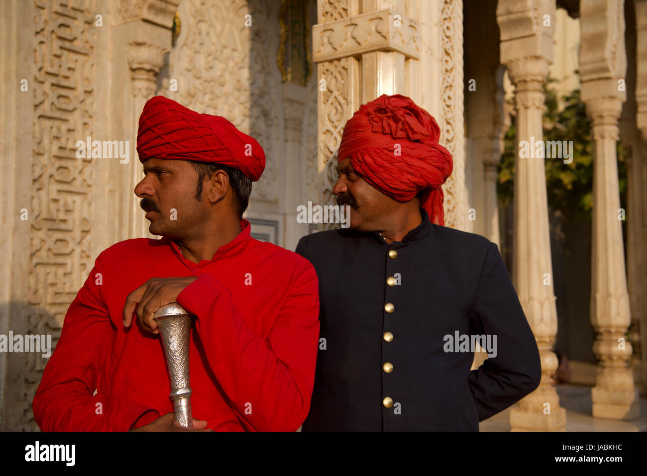 Deux hommes Rajput, Jodhpur, Inde Banque D'Images