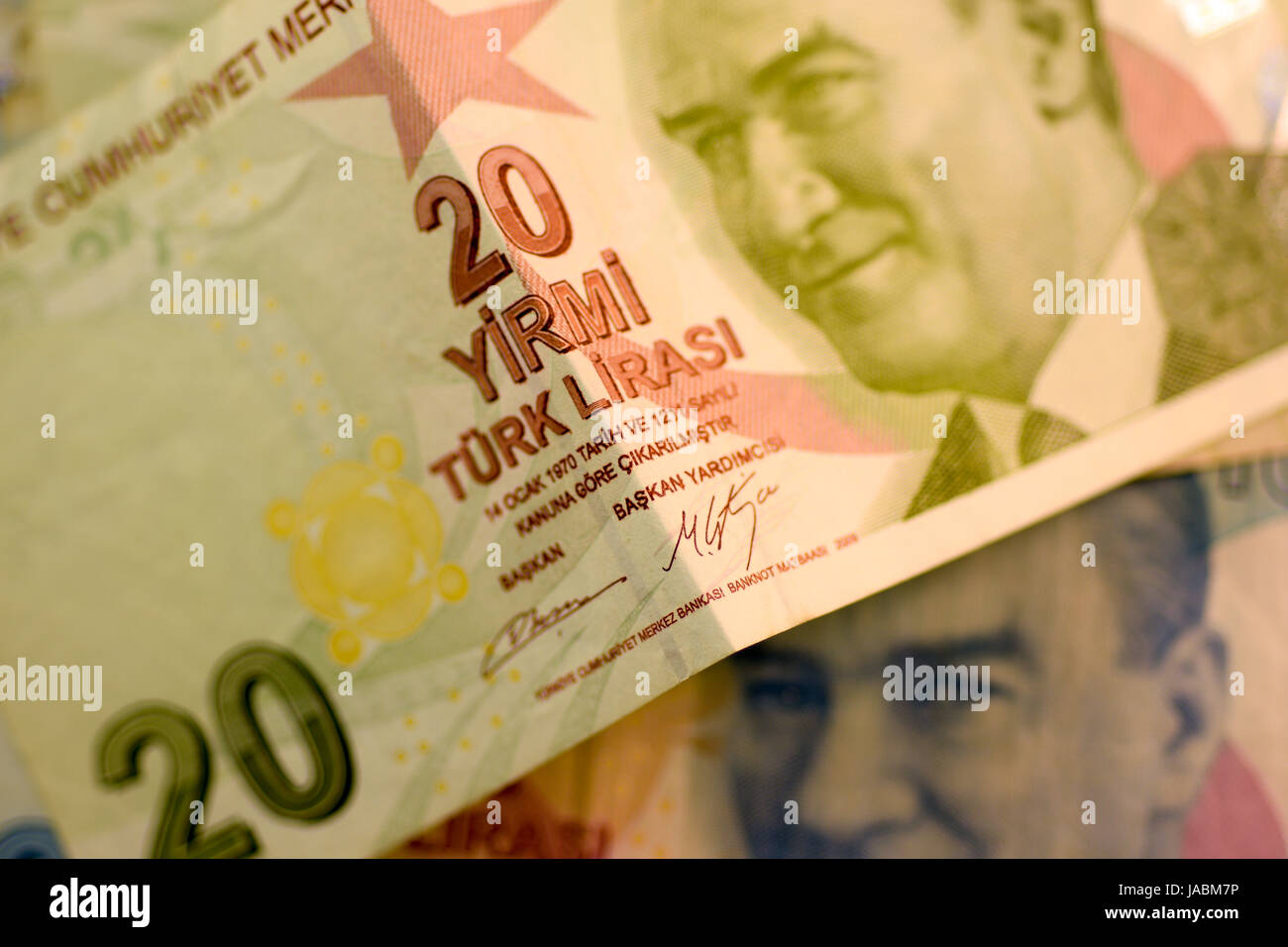 Close up monnaie livre turque note, livre turque Türk lirası) turc (Türk Lirası ₺200 200 euros (avers) Code ISO 4217 Essayez Nombre Banque D'Images