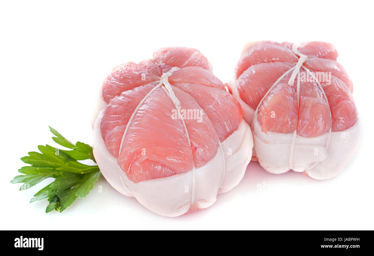 Paupiette de veau in front of white background Banque D'Images