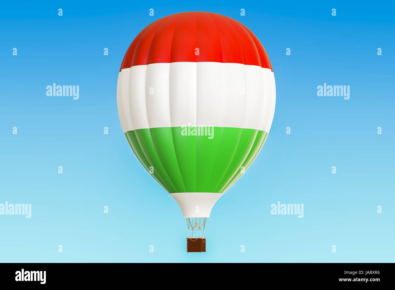 Ballon à air chaud avec la Hongrie d'un drapeau, rendu 3D Banque D'Images