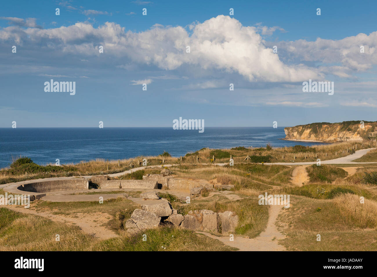 La Pointe du Hoc, Cricqueville-en-Bessin, Normandie, France Banque D'Images