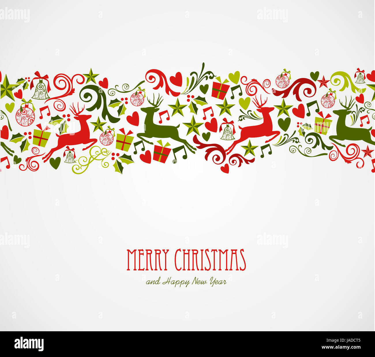 Joyeux Noël éléments décorations motif transparent border. Fichier vecteur organisé en couches pour l'édition facile. Banque D'Images