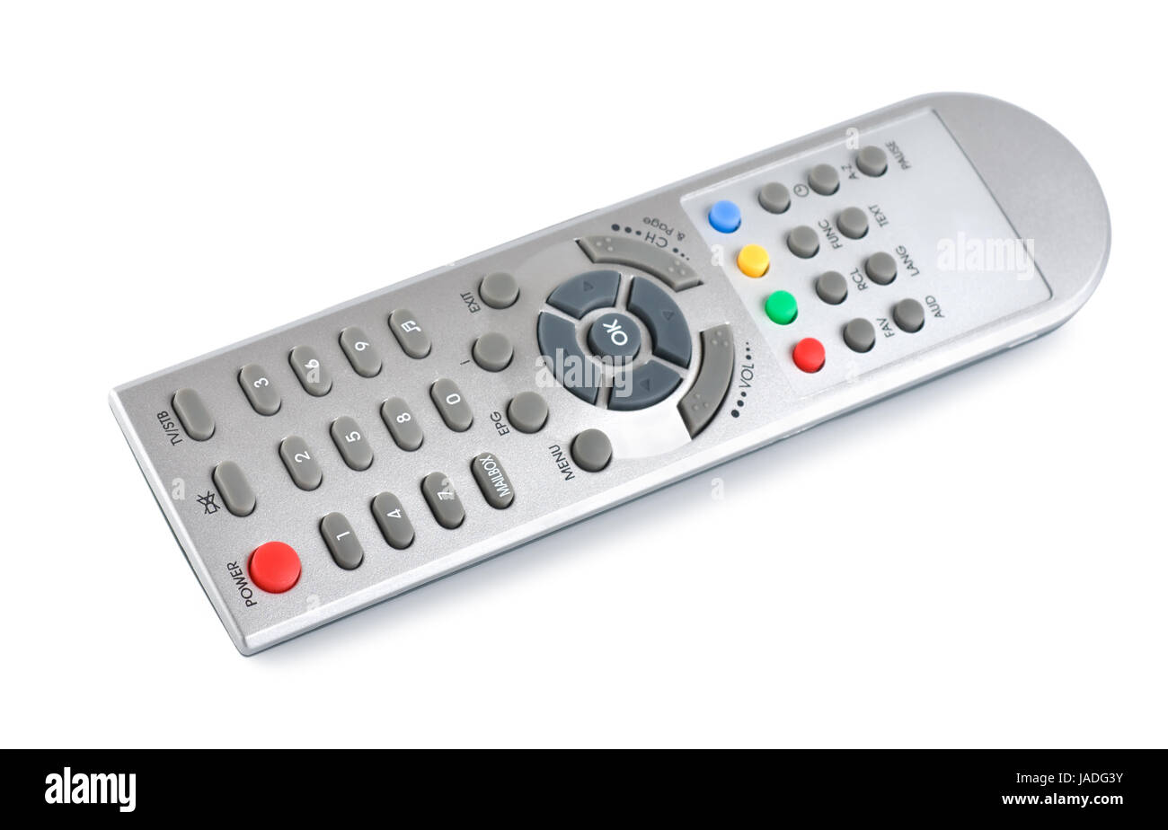 Universal remote control isolé sur fond blanc (Patch) Banque D'Images