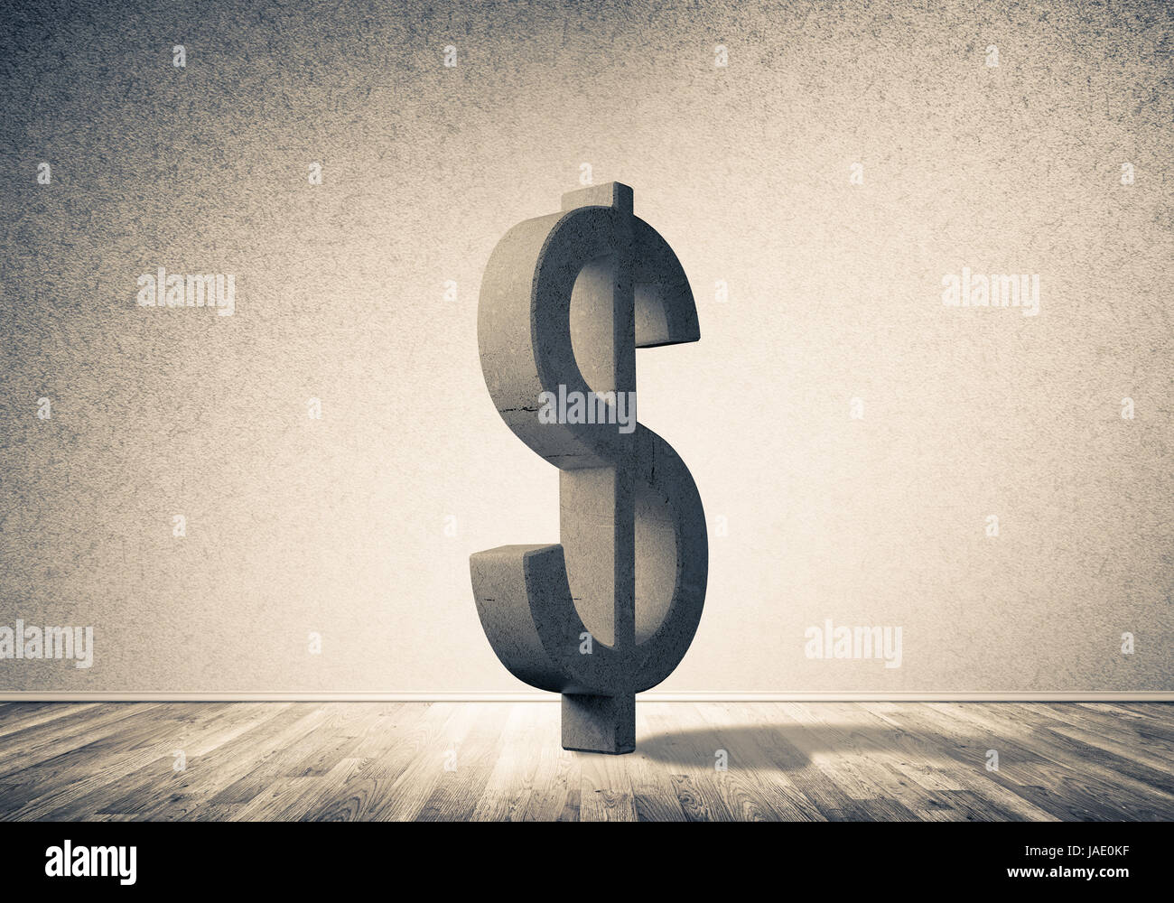 L'argent faisant la richesse et concept présenté par pierre symbole du dollar Banque D'Images