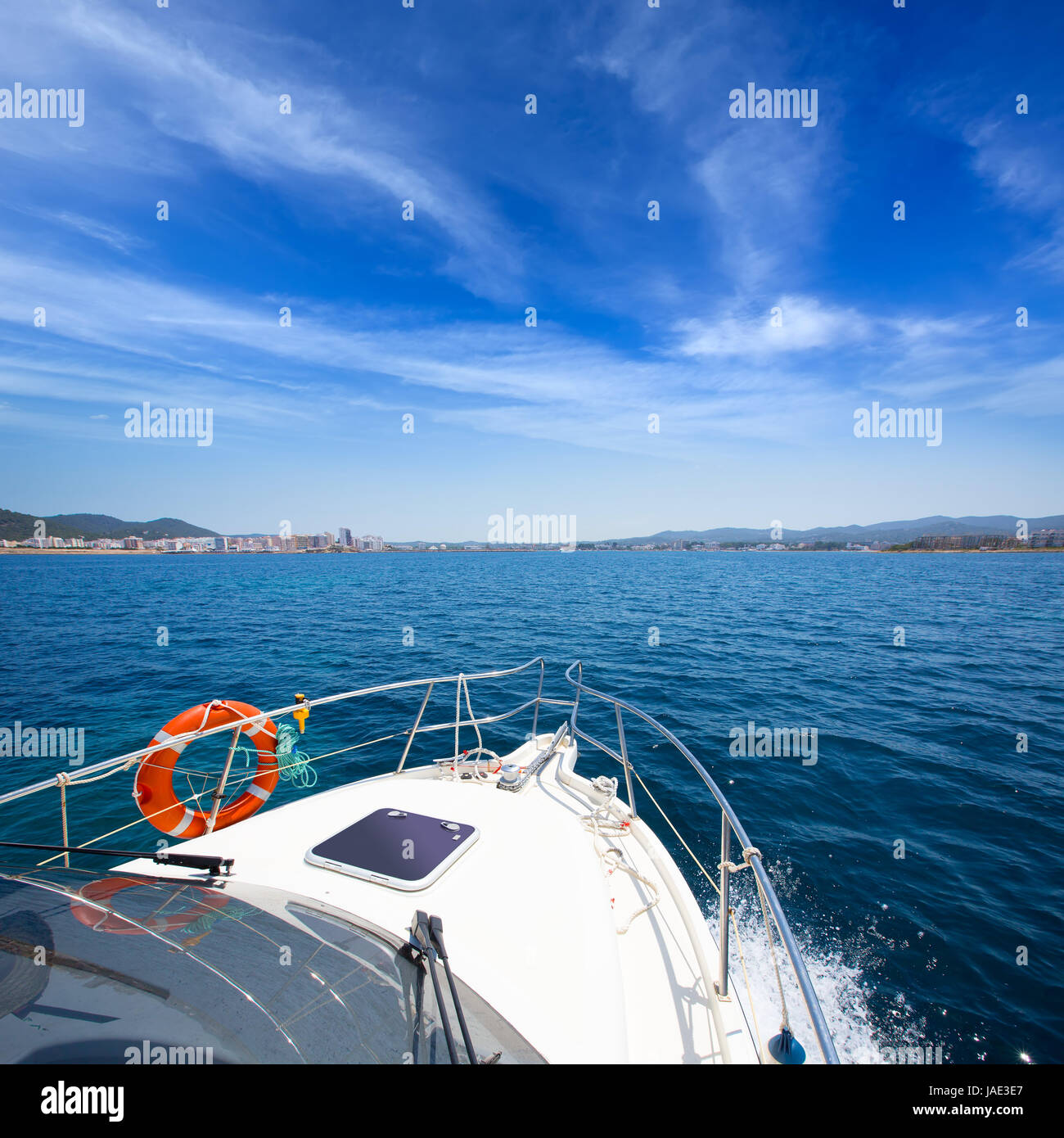 Ibiza San Antonio Abad Sant Antonio de Portmany voir du bateau à Iles Baléares Banque D'Images