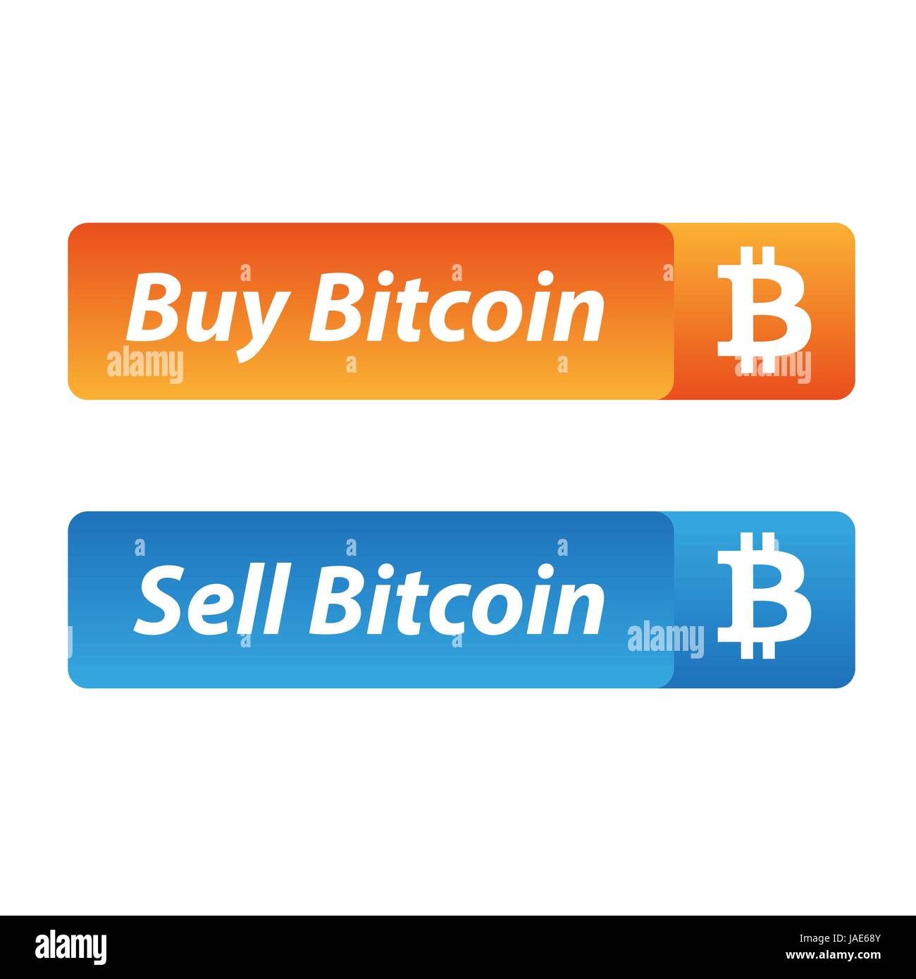 Vendre et acheter set bouton Bitcoin Illustration de Vecteur