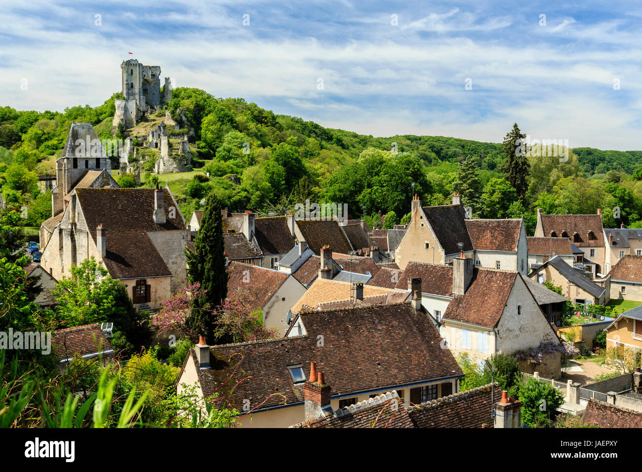 France, Loir et Cher, Lavardin, étiqueté Les Plus Beaux Villages de France, le village, le château et l'église Saint Genest Banque D'Images