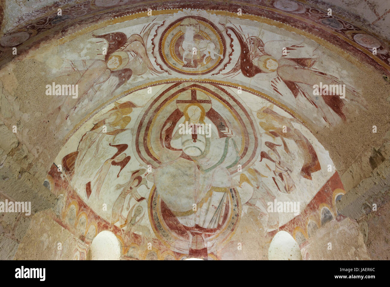 France, Loir et Cher, Montoire sur le Loir, Saint Gilles, fresques de la chapelle Banque D'Images
